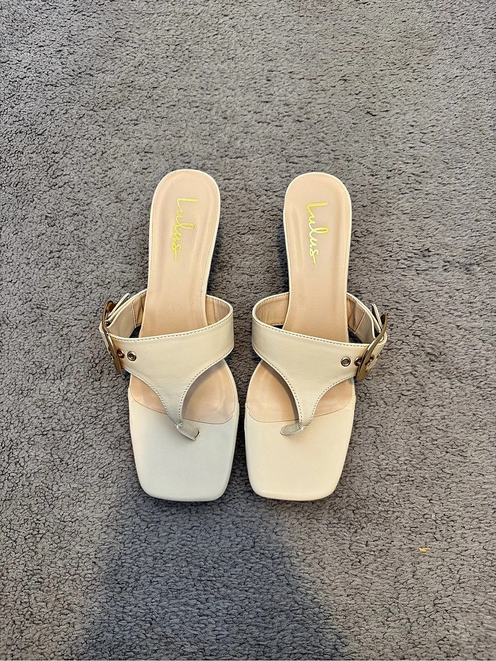 Lulu’s Cream Square Toe Heels NWOT
